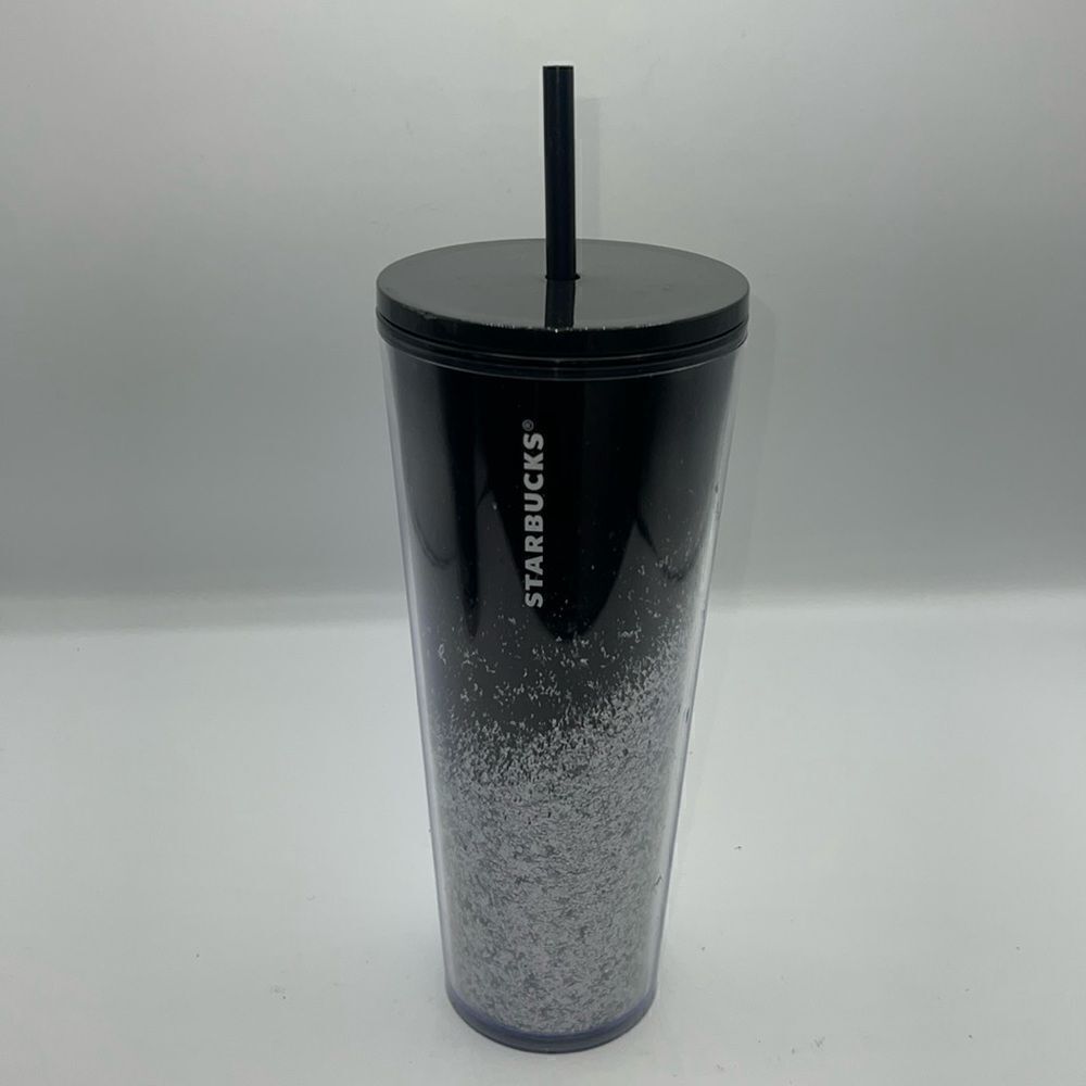 STARBUCKS 2019 Venti Black and Silver Ombre Cup-24 Oz